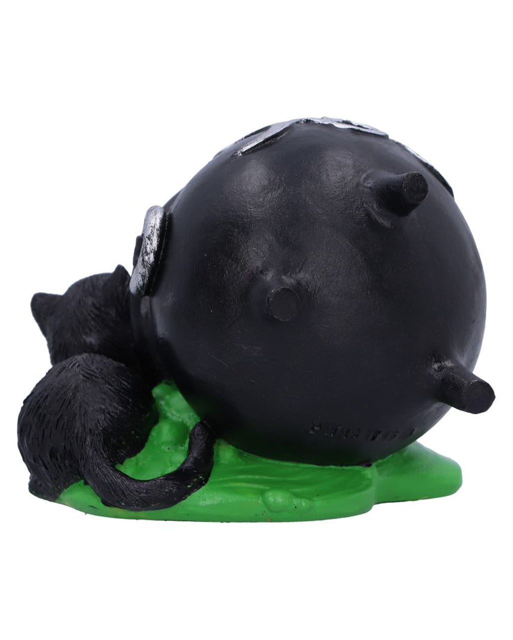Schwarze Katze mit umgefallenem Hexenkessel 8,7cm