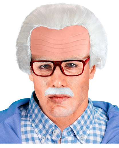 Perruque De Grand-père Chauve - Moustache & Lunettes
