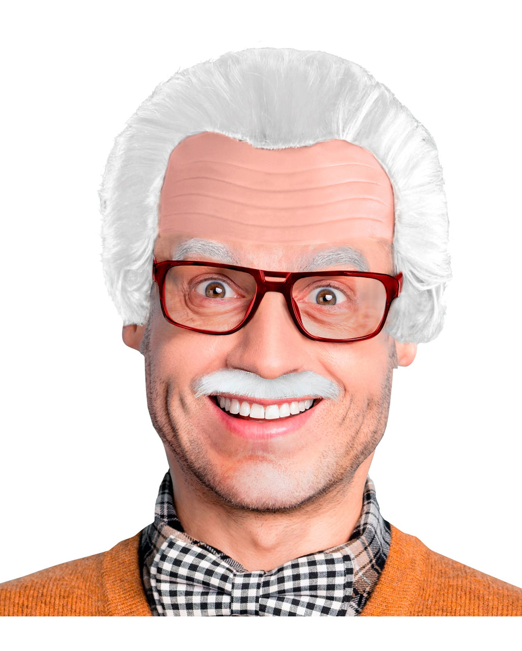 Perruque De Grand-père Chauve - Moustache & Lunettes