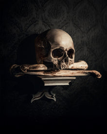 Ossuary Skull Gebeinhaus Konsole - Silver Edition 27cm