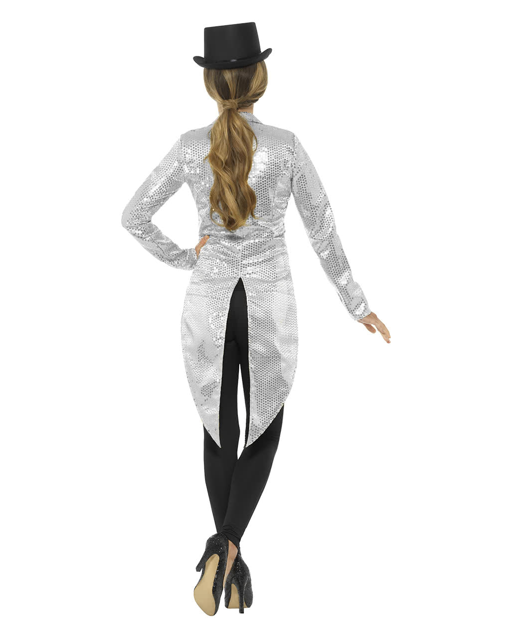 Silberner Damen Pailletten Frack