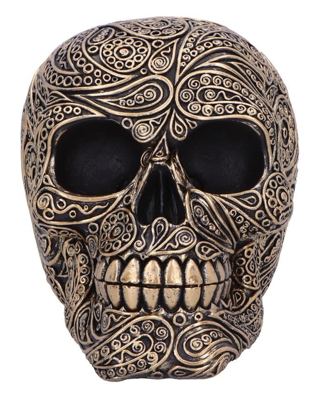 Black & Gold Paisley Totenschädel 15cm