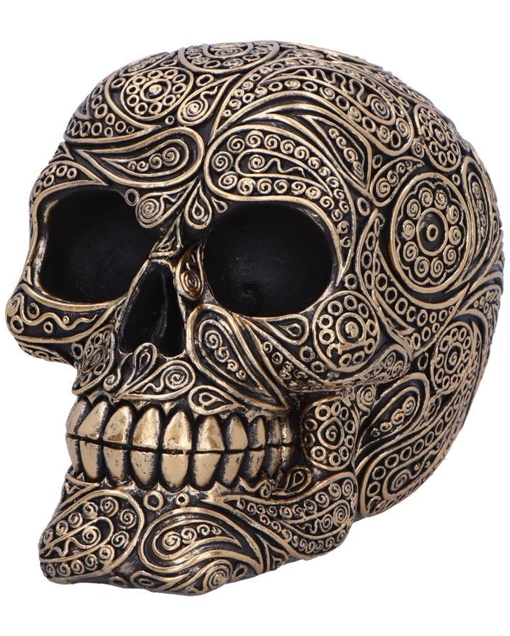 Black & Gold Paisley Totenschädel 15cm