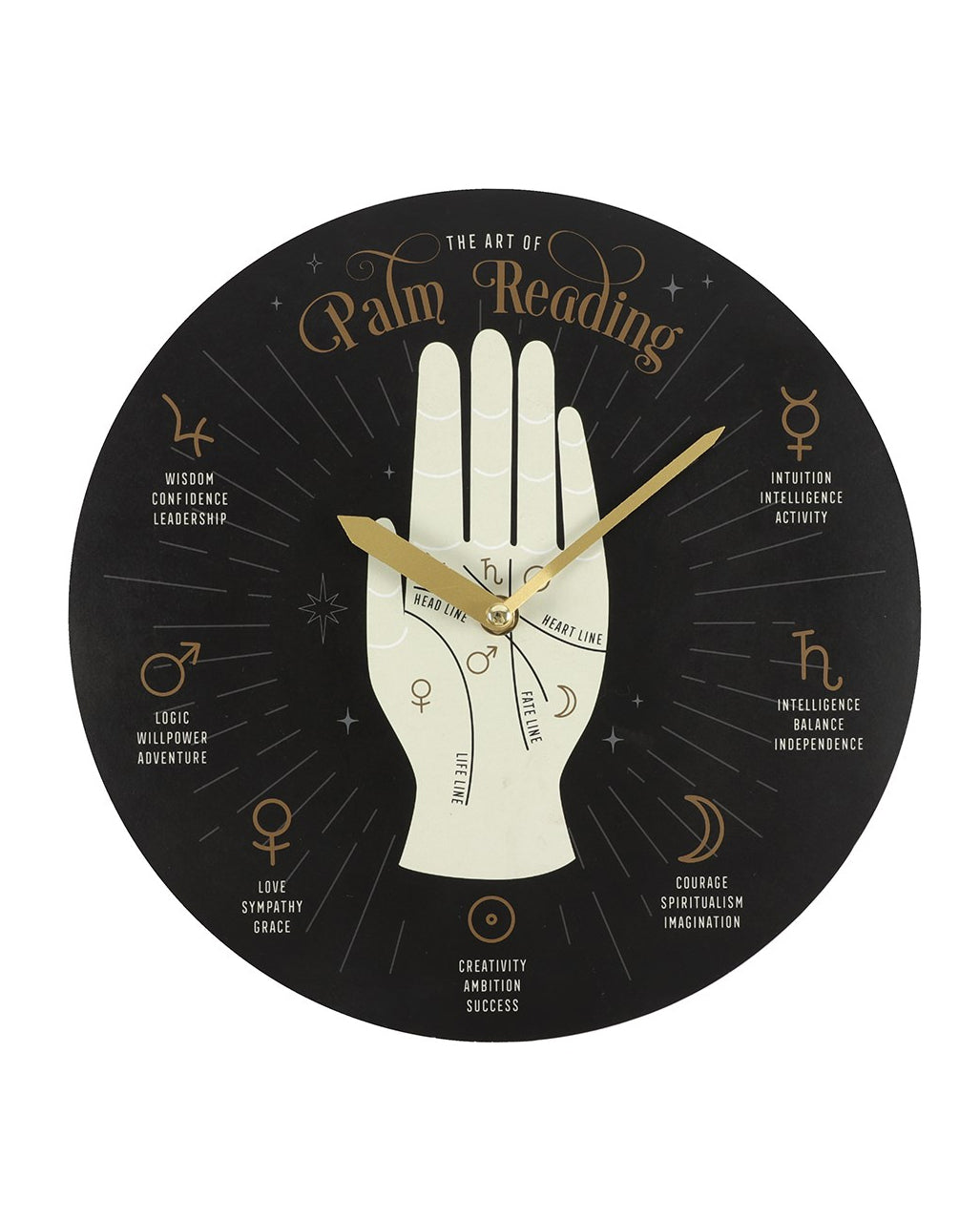Palmistry Wahrsage Hand Wall Clock 28cm