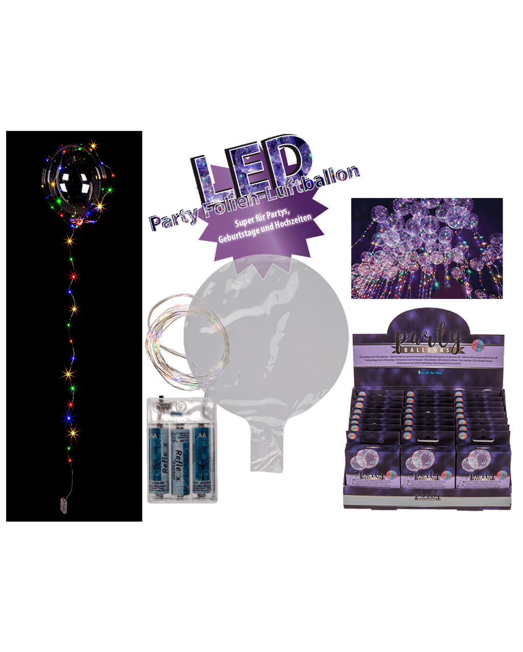 Party Balloon With Coloured Chain Of Lights