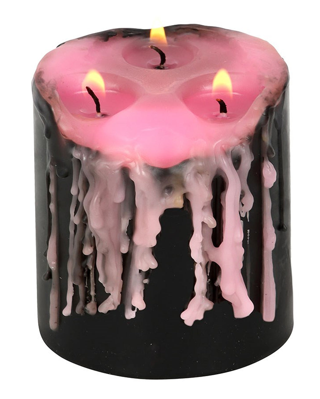 Pink "Blutende" Vampir Stumpenkerze 7,5cm