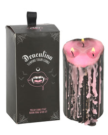 Pink "Blutende" Vampir Stumpenkerze 15cm