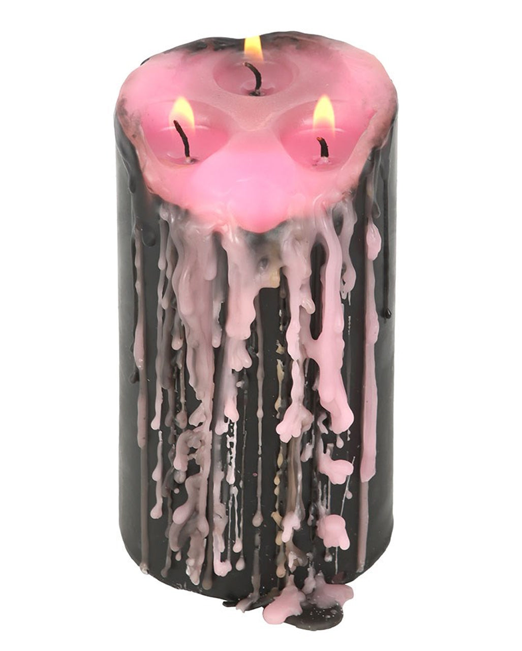 Pink "Blutende" Vampir Stumpenkerze 15cm