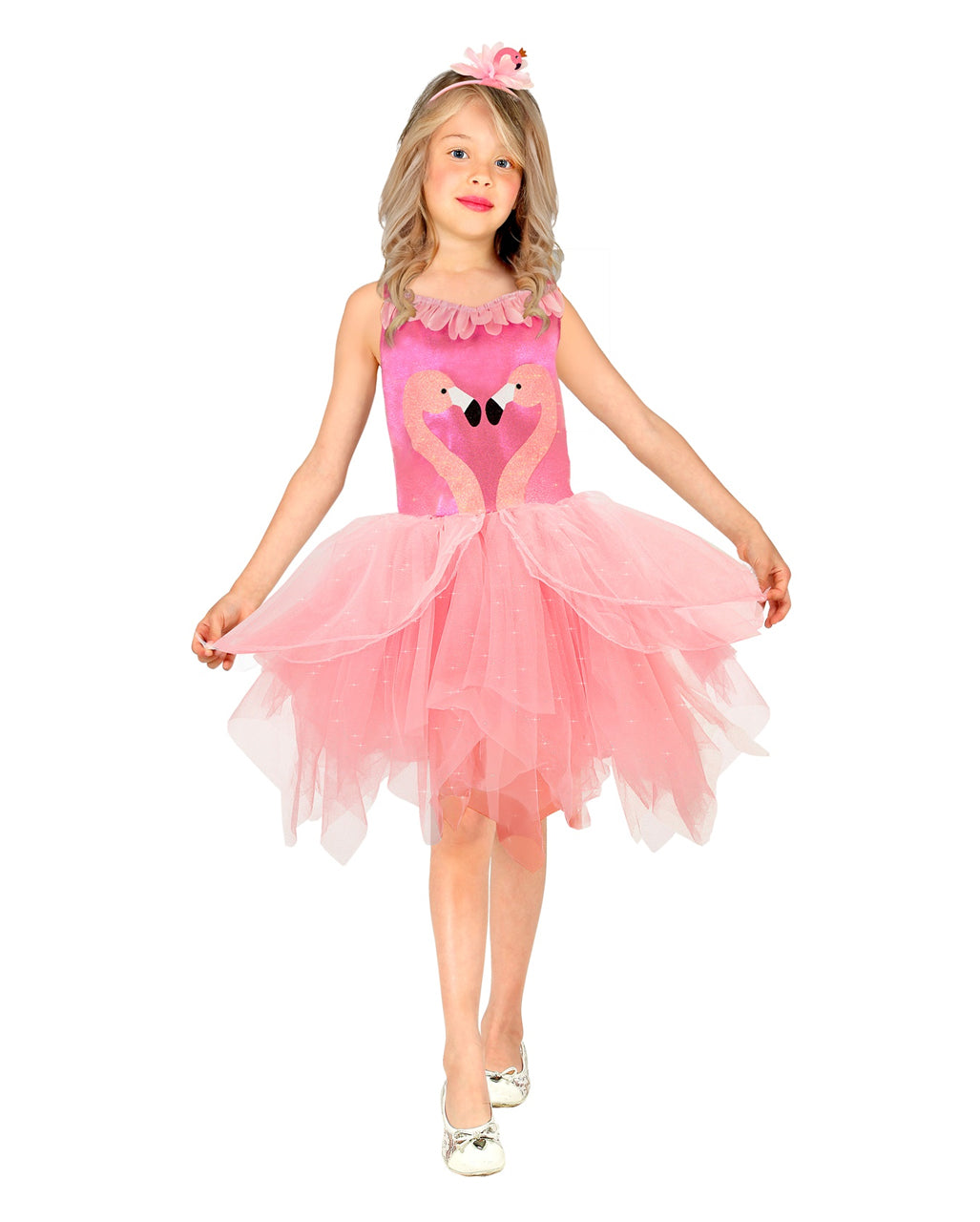 Rosa Flamingo Kinderkostüm mit Tutu & Haarreif