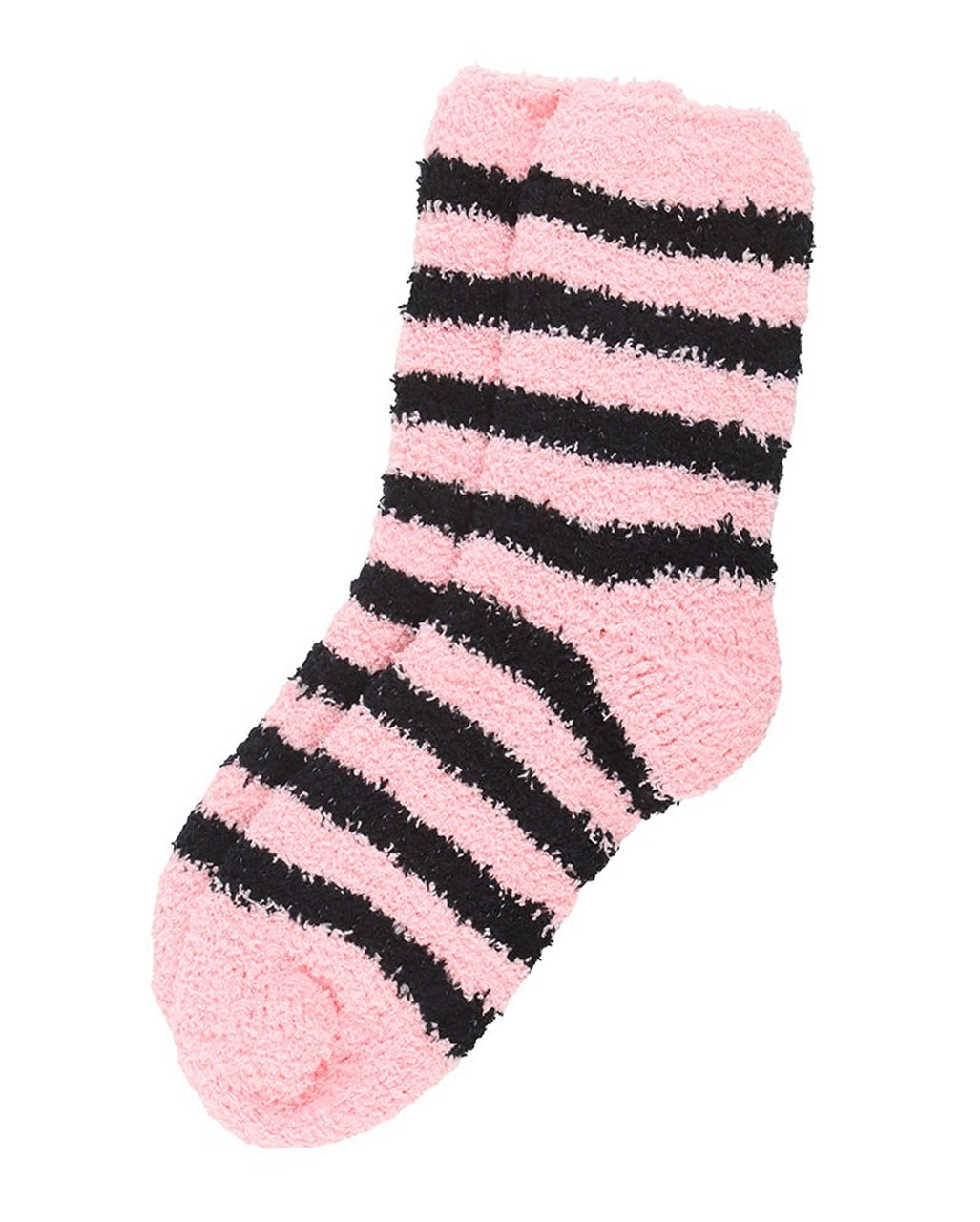 Pink & Schwarz gestreifte Fluffy Socken in Sargbox