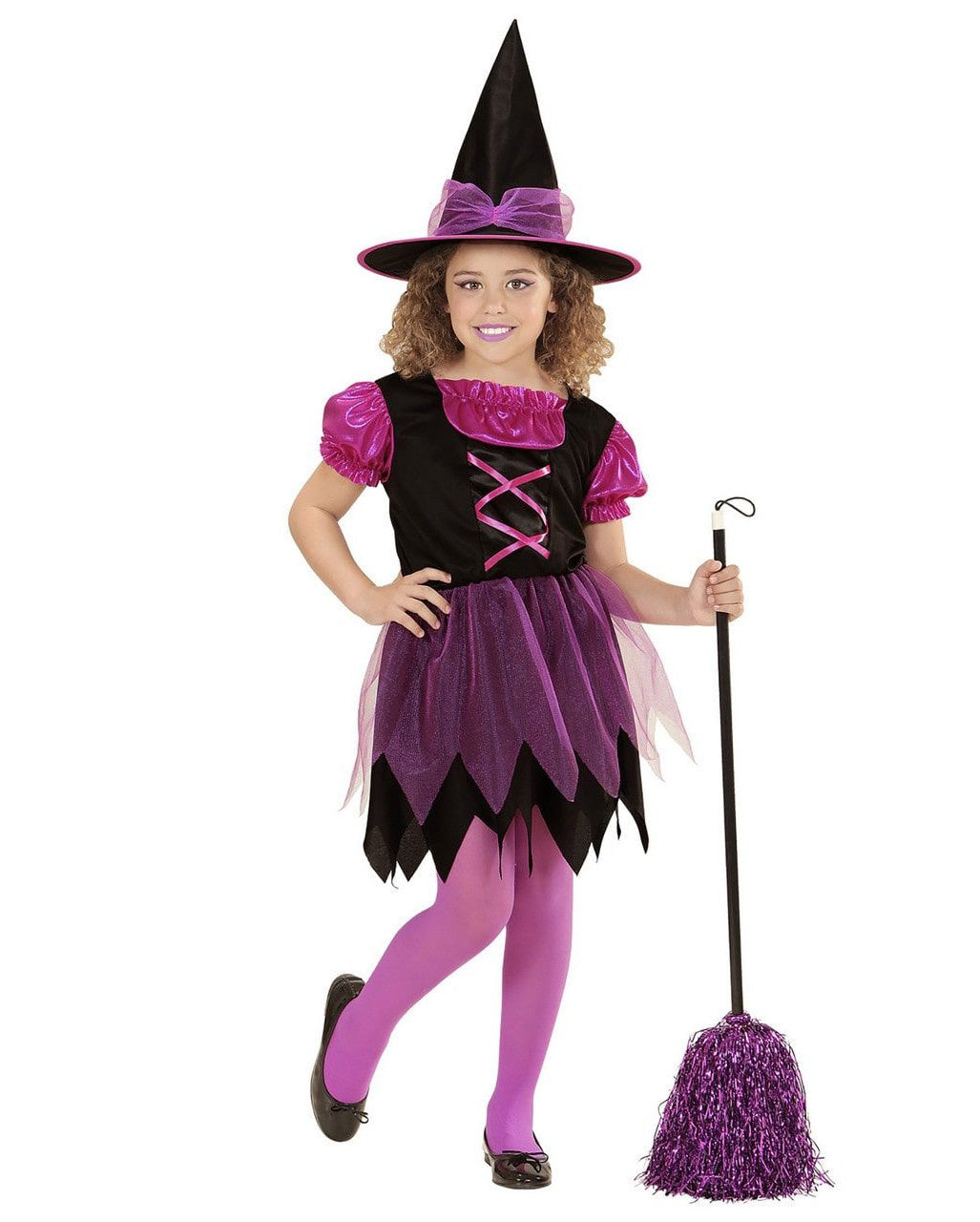 Violette Funkelhexe Kinderkostüm