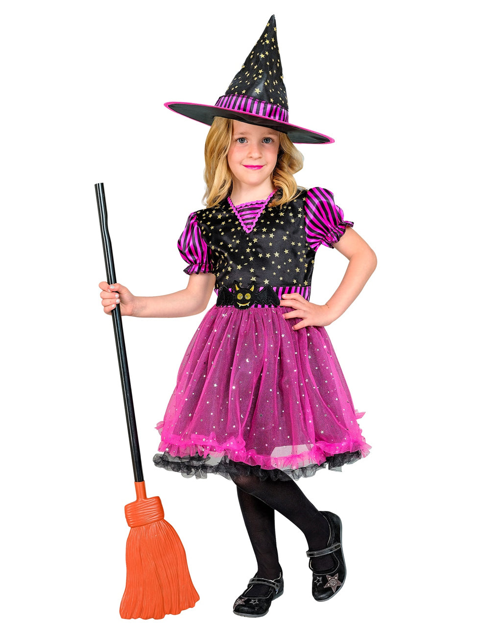 Glitzerhexe Kinderkostüm Pink
