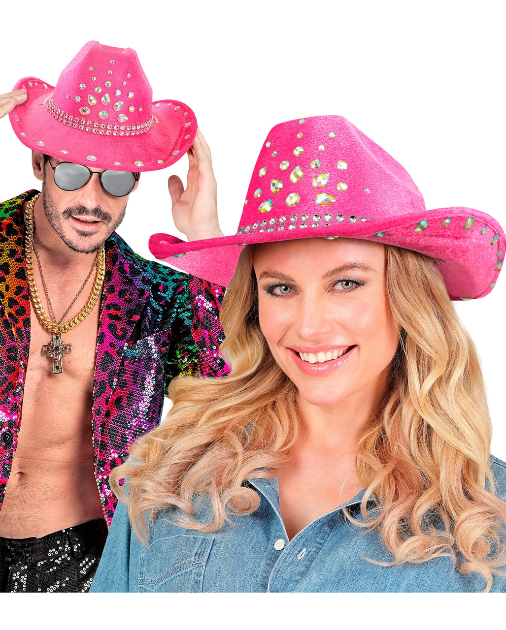 Pink Cowboy Hat With "diamonds"