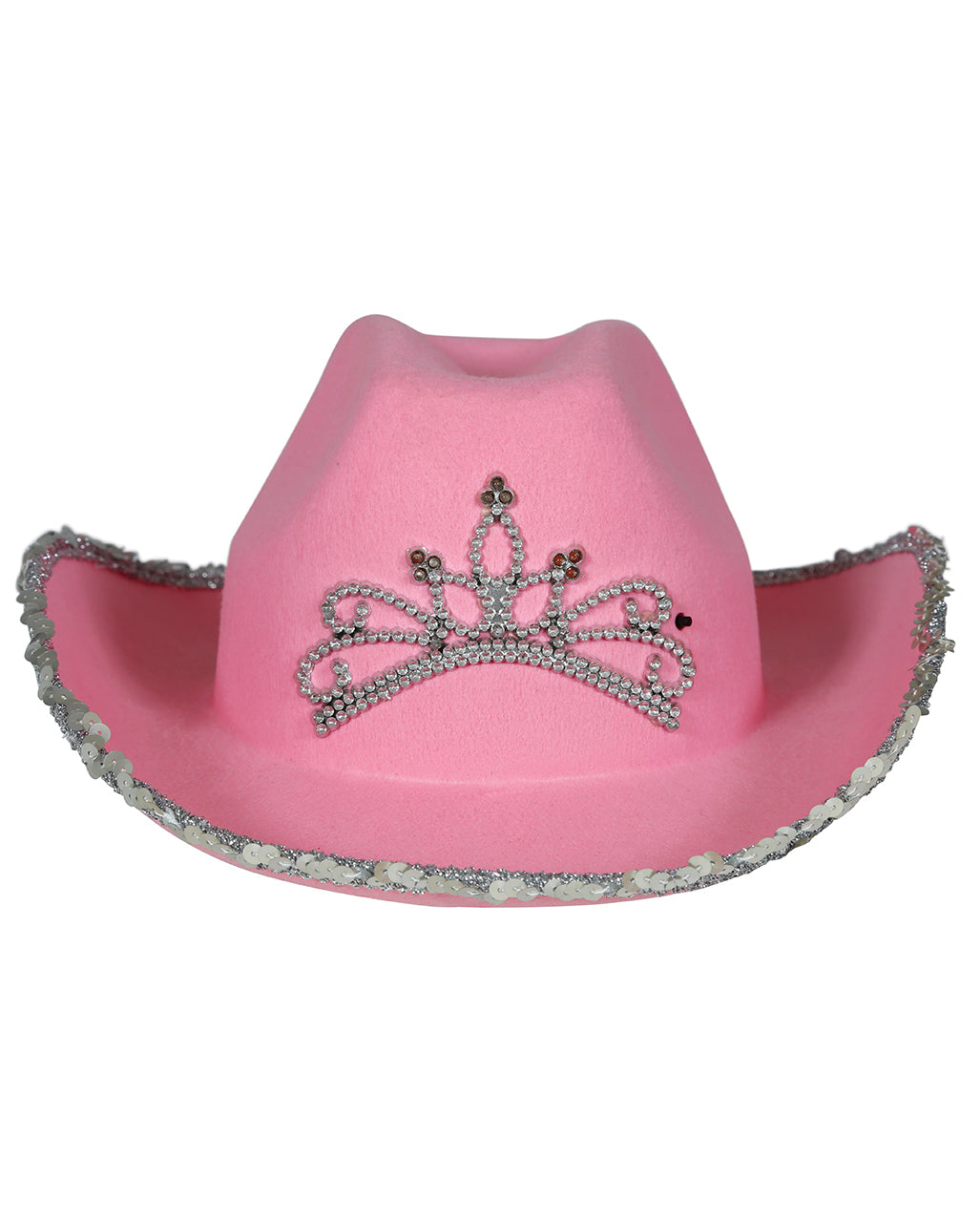 Cappello Da Cowboy Rosa Con Strass E Paillettes