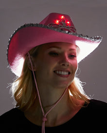 Leuchtender Cowgirl Hut Pink