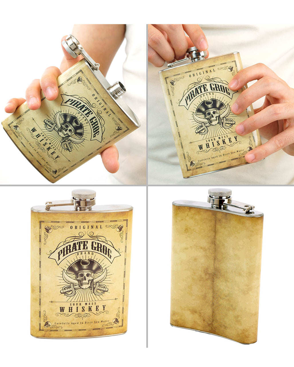 Pirate Grog Whiskey Flachmann Flasche