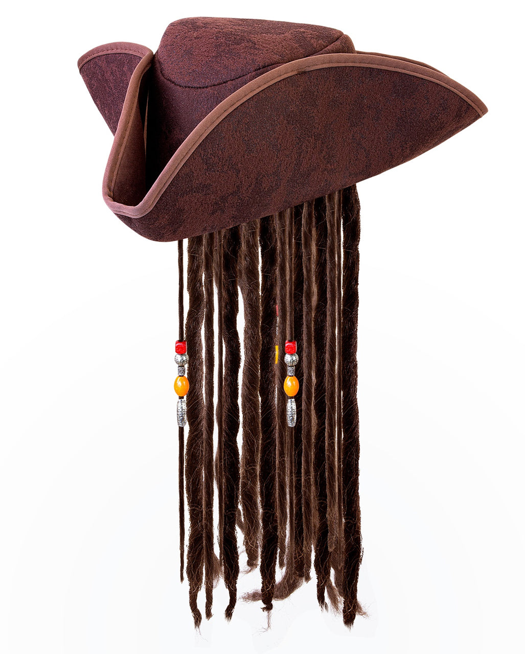 Pirate Tricorn Hat With Dreadlocks