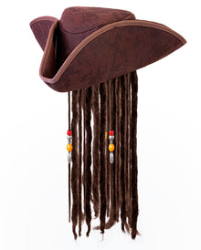 Piraten Dreispitz mit Dreadlocks