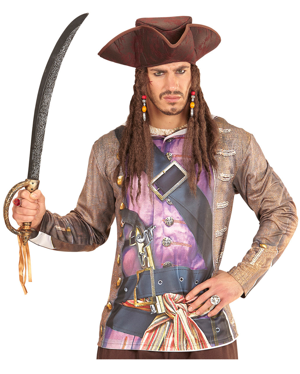 Pirate Tricorn Hat With Dreadlocks