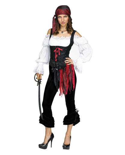 Schwarze Piratin Kostümhose