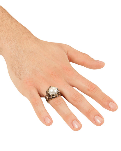 Gothic Ring mit Perle