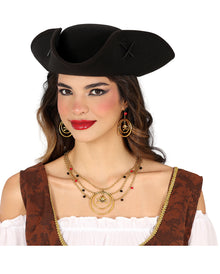 Piraten Schmuck mit Halskette & Ohrringen