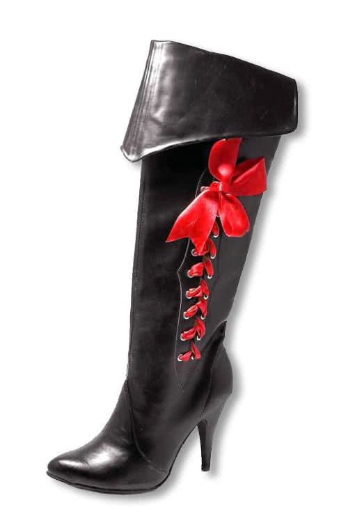 Piraten Stiefel mit roter Schleife