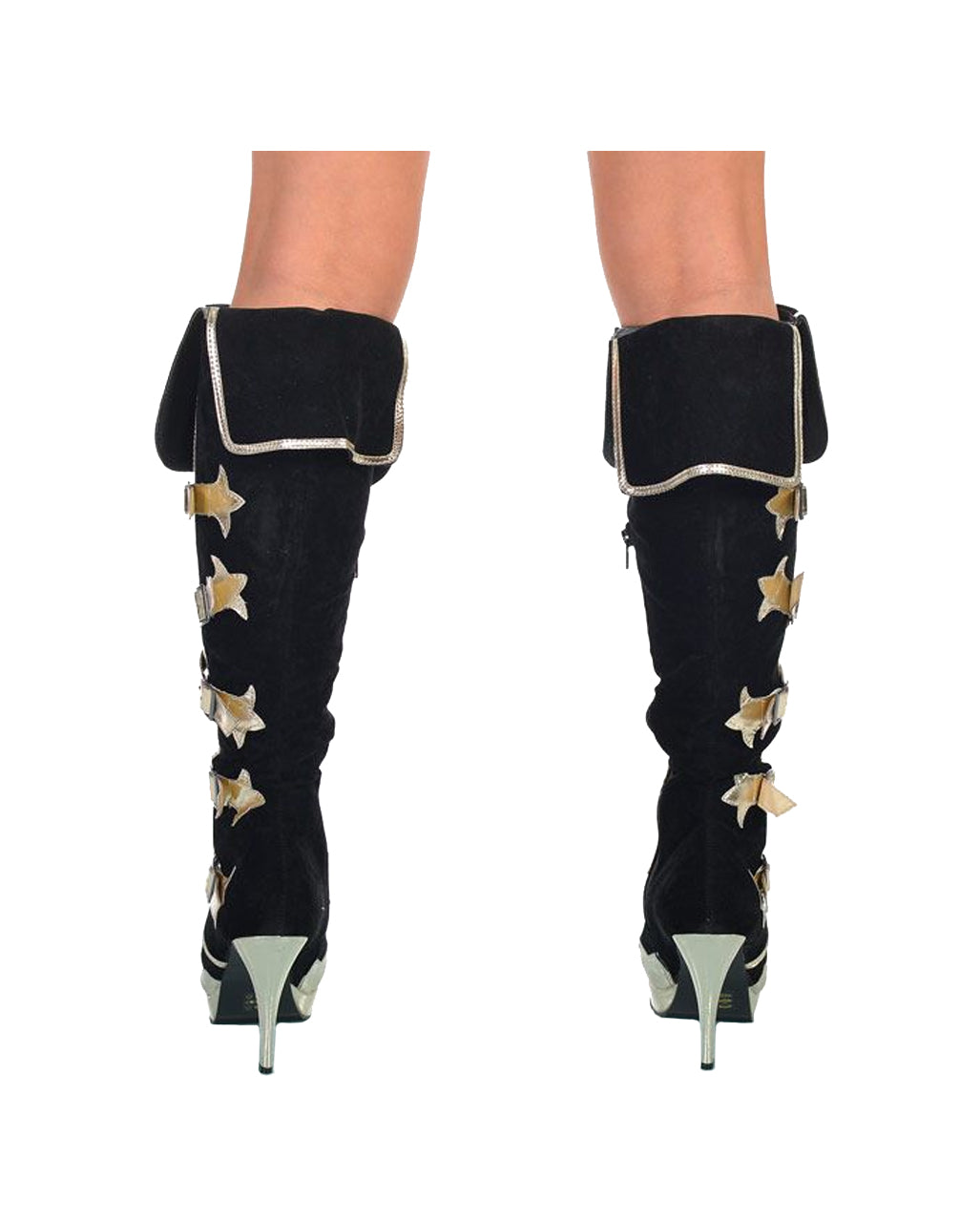 Piraten Stiefel schwarz-gold