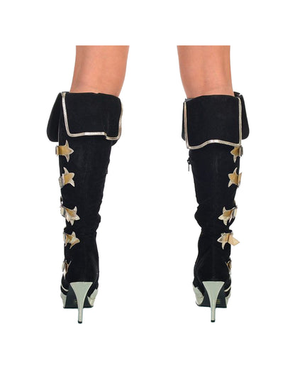 Piraten Stiefel schwarz-gold
