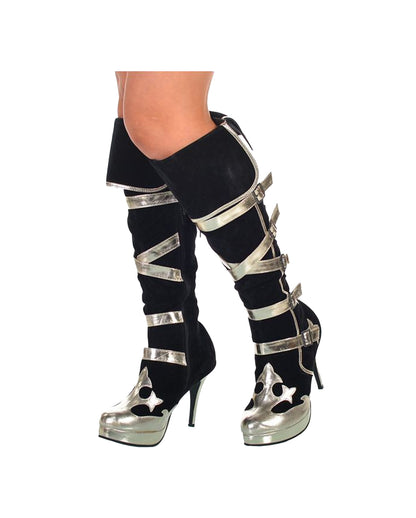 Piraten Stiefel schwarz-gold