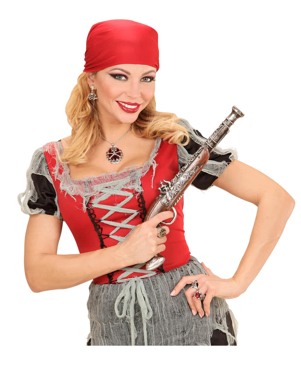 Totenkopf Piratenring aus Metall