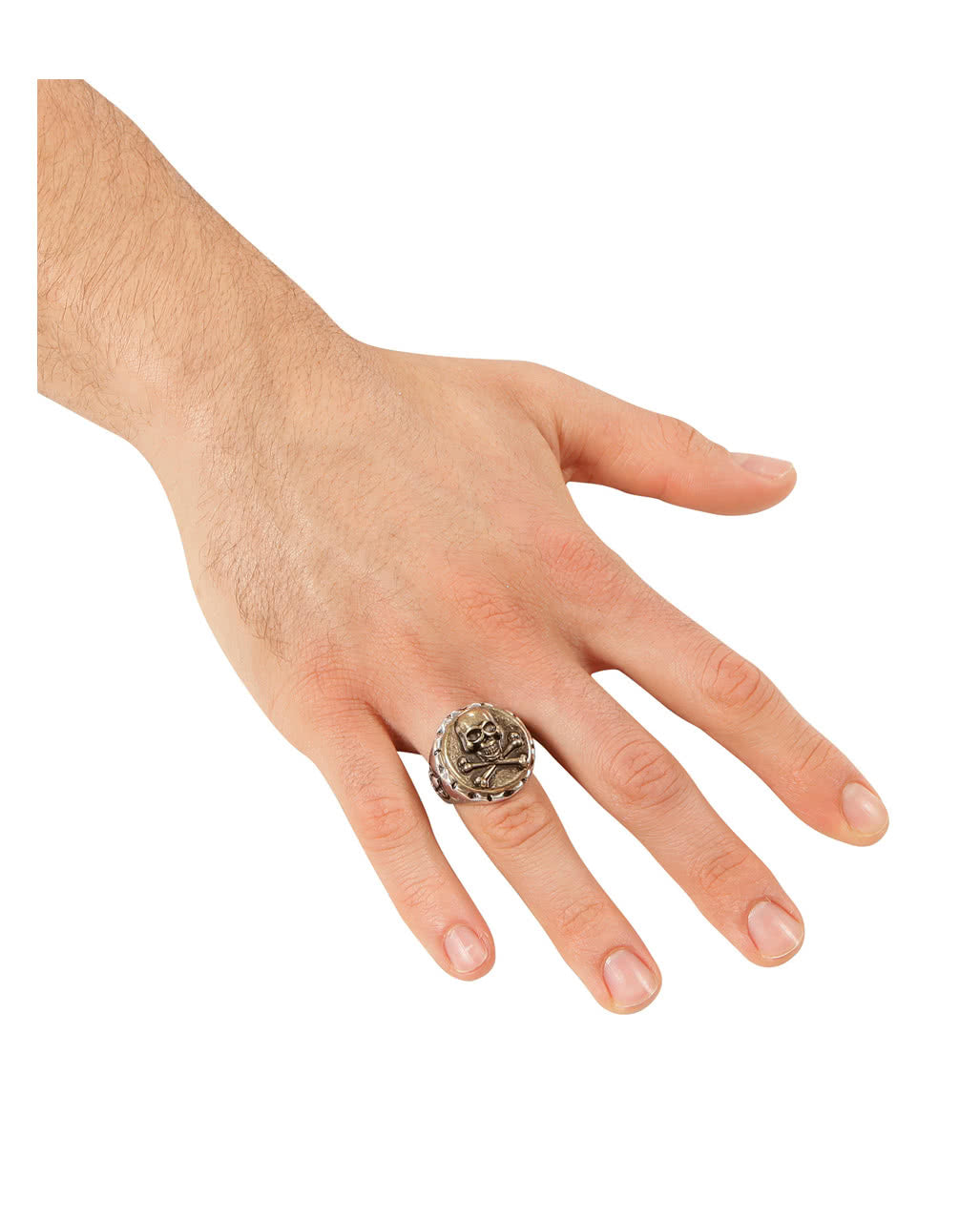 Totenkopf Piratenring aus Metall