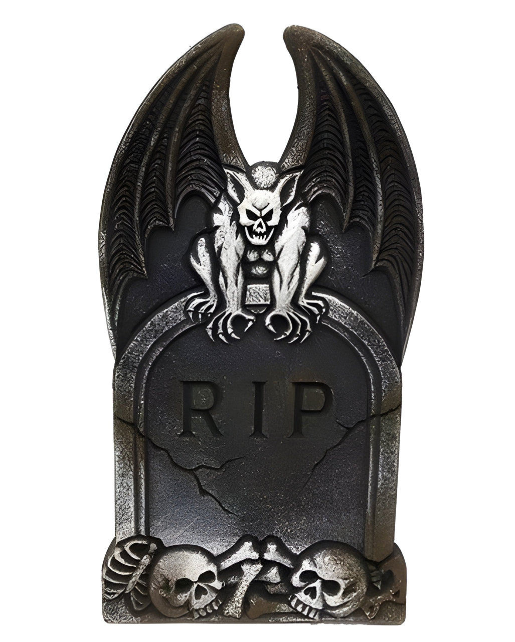 Grabstein mit Gargoyle & Knochenberg 40cm