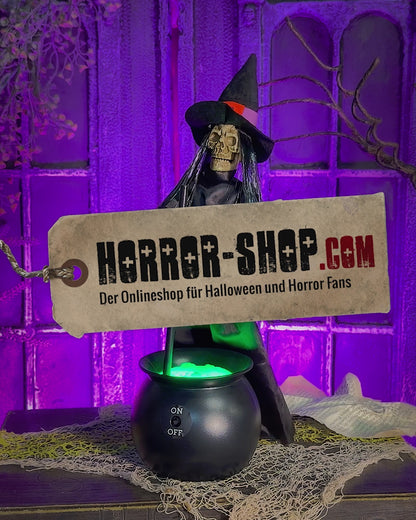 Cooking Witch With Light & Sound Table Decoration 31cm