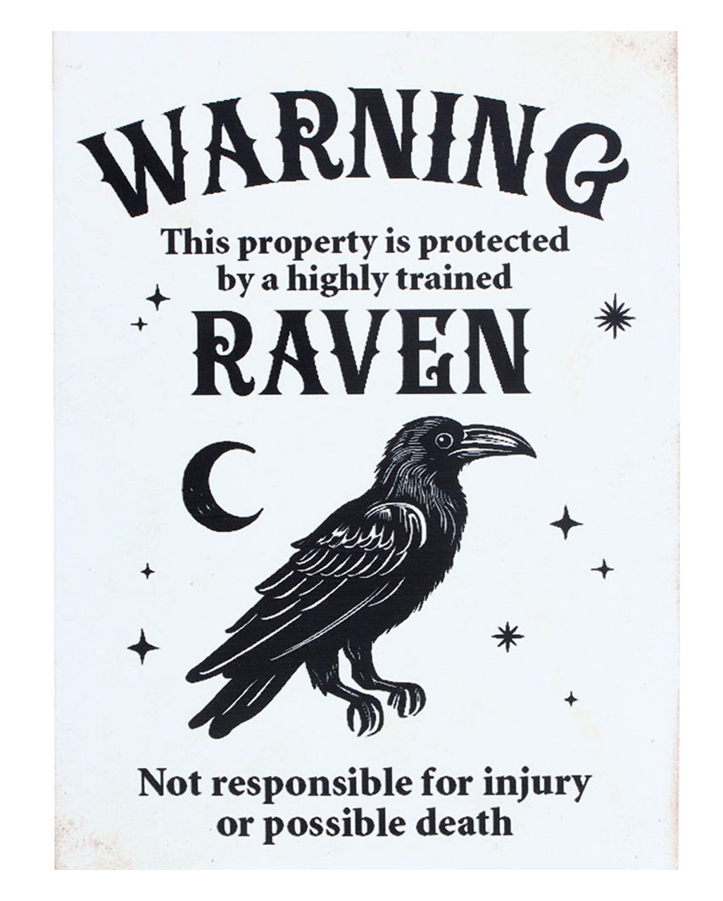 "Protected by a Raven" Metallschild 30x20cm