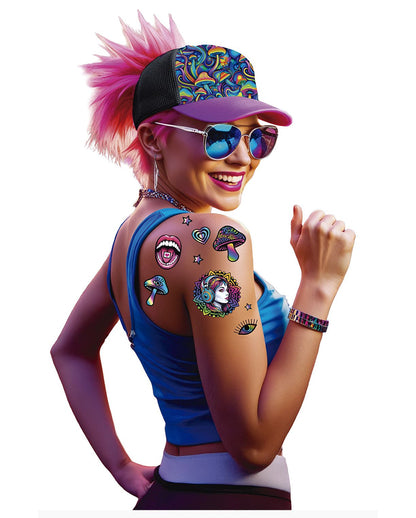 Psychedelic Magic Mushroom Tattoo Set