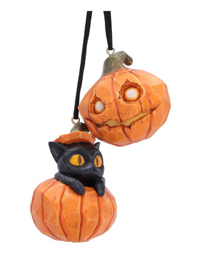 Pumpkin & Patch Halloween-Kürbis-Hängeornamente (2er-Set) 7cm
