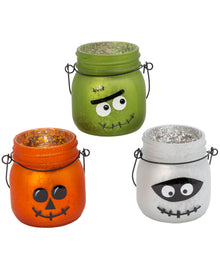 Halloween Laternen aus Quecksilberglas 3er Set