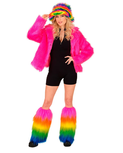 Regenbogen Plüsch Beinstulpen