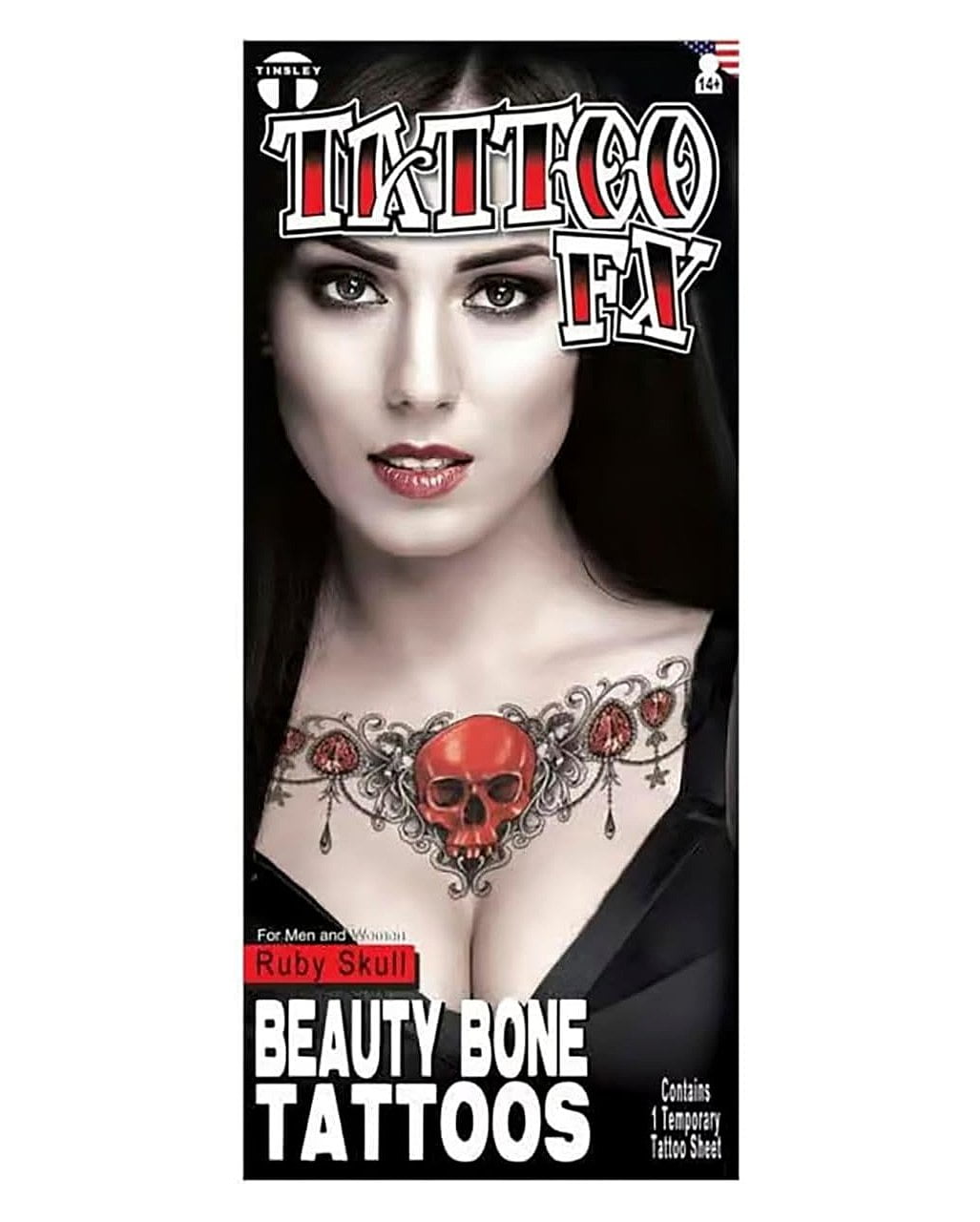 Red Ruby Skull Collar Bone Klebetattoo