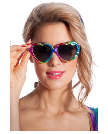 Regenbogen Herz Brille