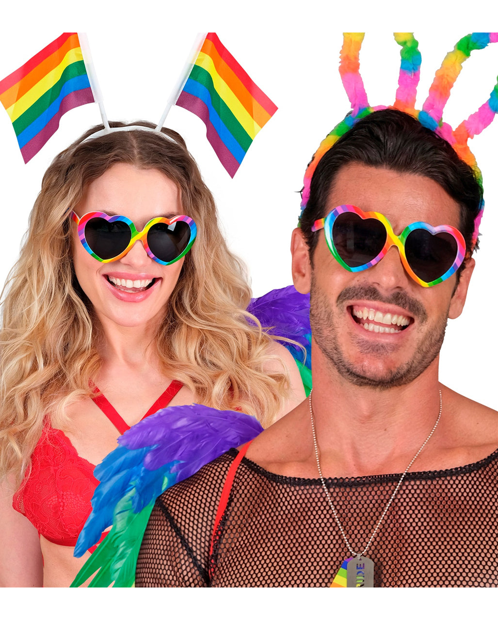 Regenbogen Herzbrille