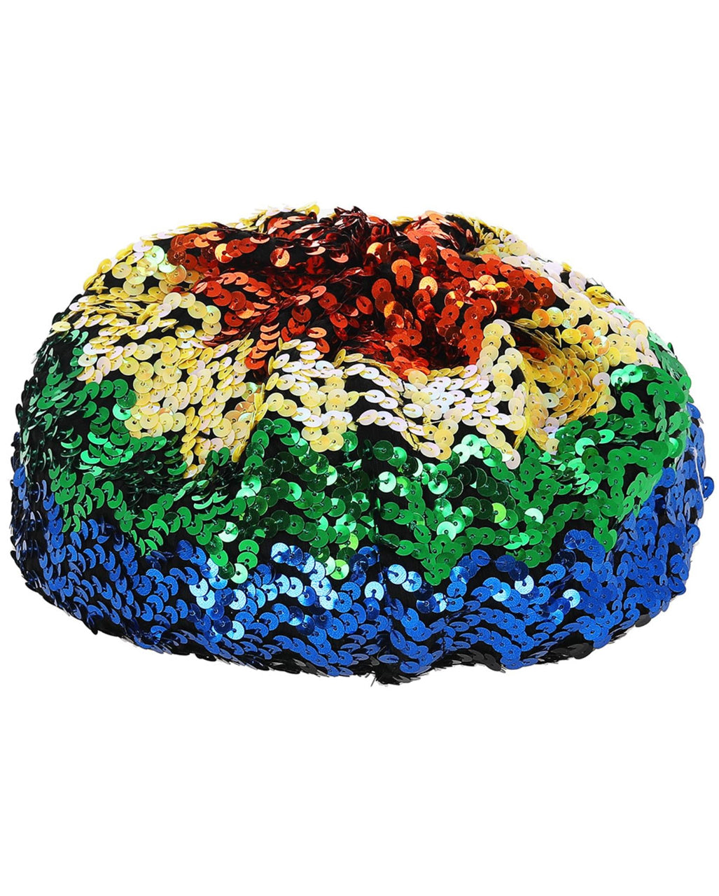Regenbogen Pailletten Baskenmütze