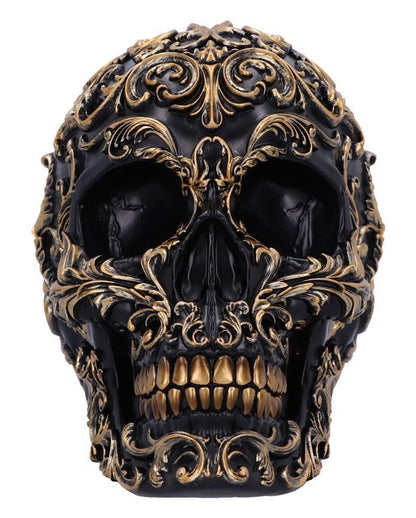 Renaissance Schwarz & Gold Totenschädel 19cm