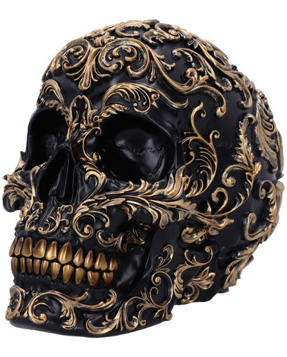Renaissance Schwarz & Gold Totenschädel 19cm