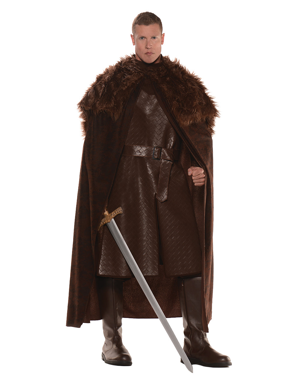 Renaissance Cape With Faux Fur Brown
