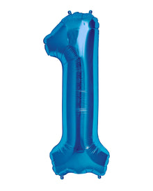 Folienballon Zahl 1 Blau