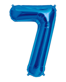 Folienballon Zahl 7 Blau