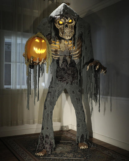 Riesiger Jack Reaper mit sprechendem Kürbis Halloween Animatronic