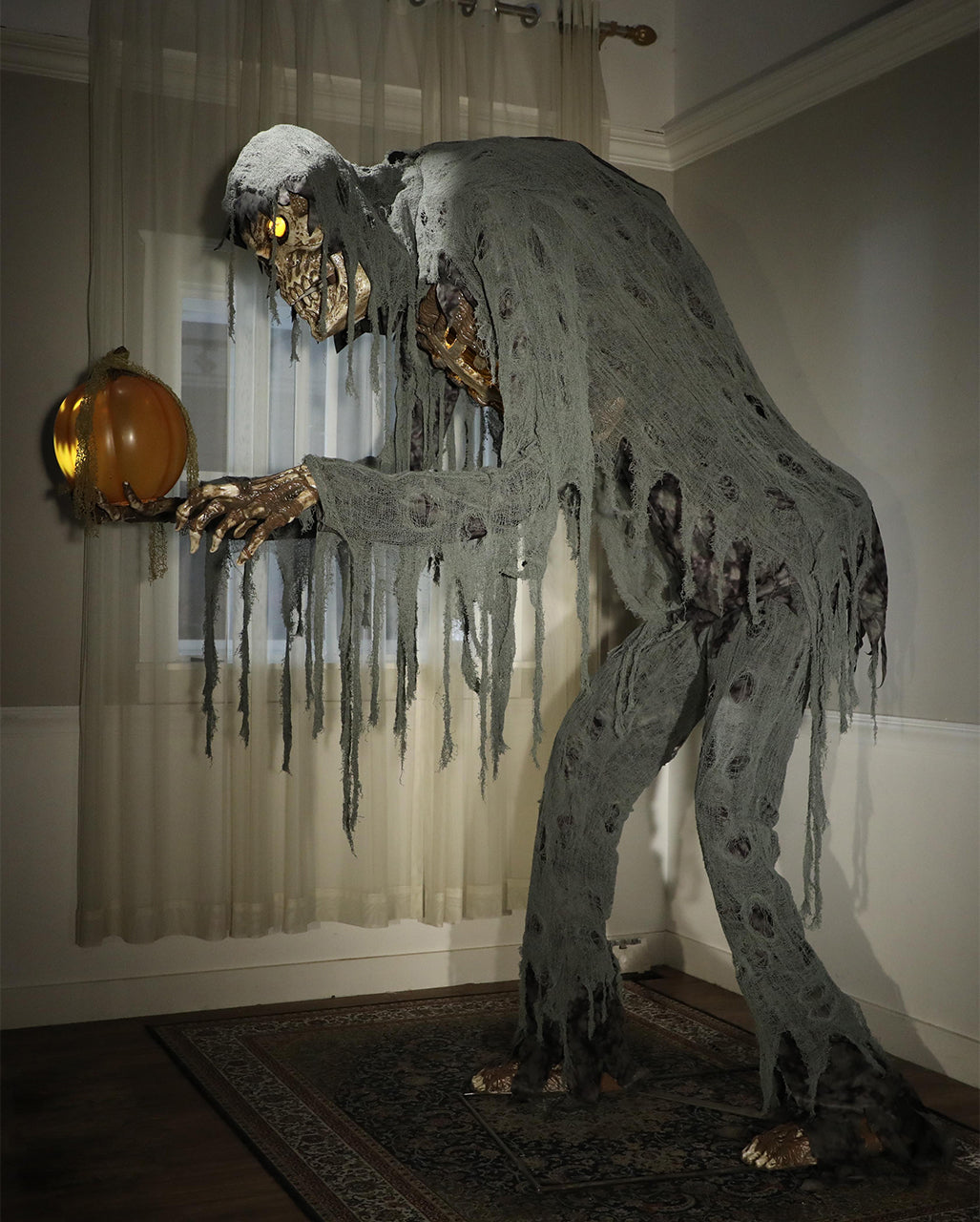 Riesiger Jack Reaper mit sprechendem Kürbis Halloween Animatronic